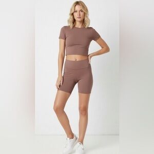 Call It Spring Highrise Beige Tan Biker Shorts Size Extra Small